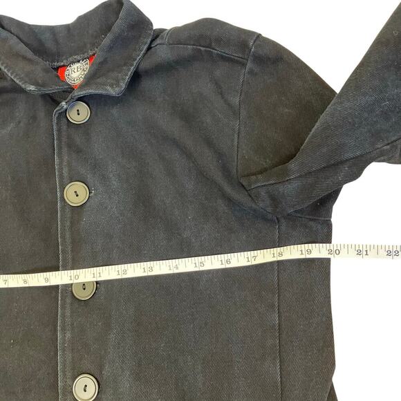 Red Balls On Fire Vtg Matrix Coat Trench Coat Mens Small Black Full Length - Picture 13 of 16